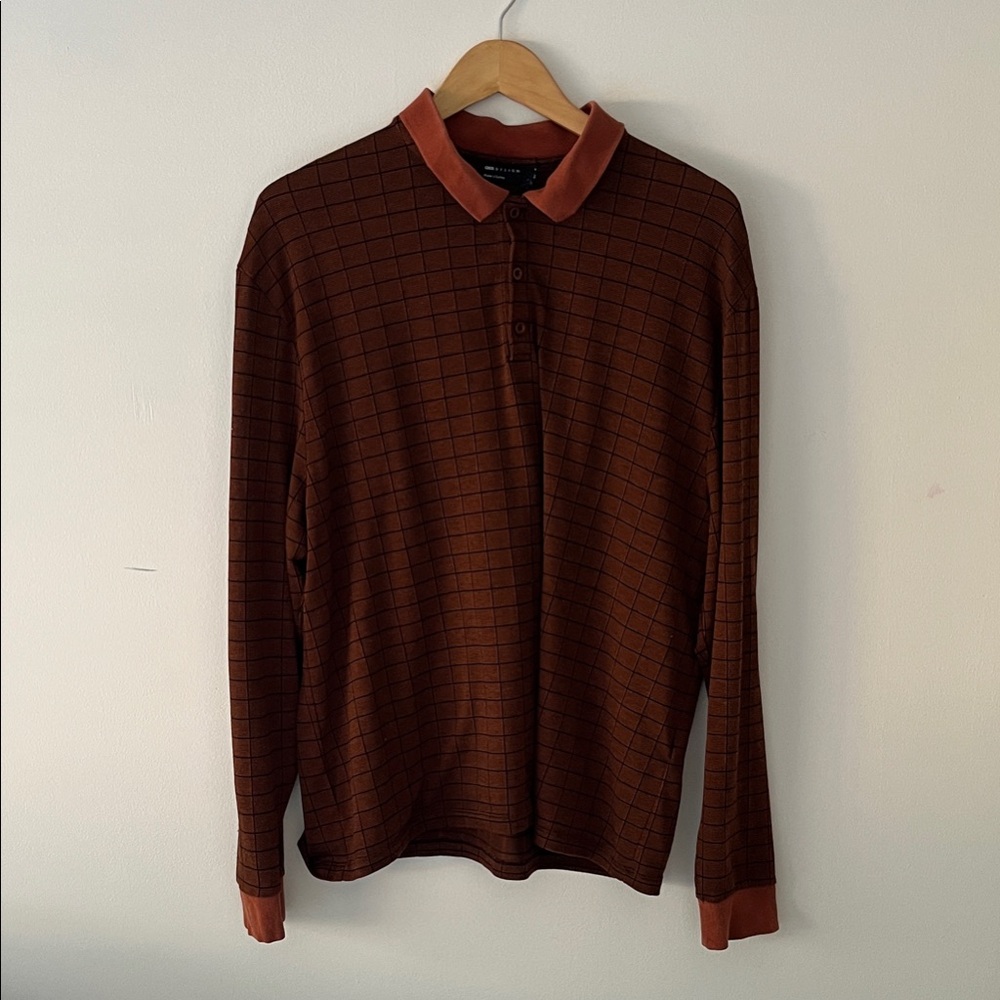 ASOS Rust Checkered Polo Shirt -*LAST CALL